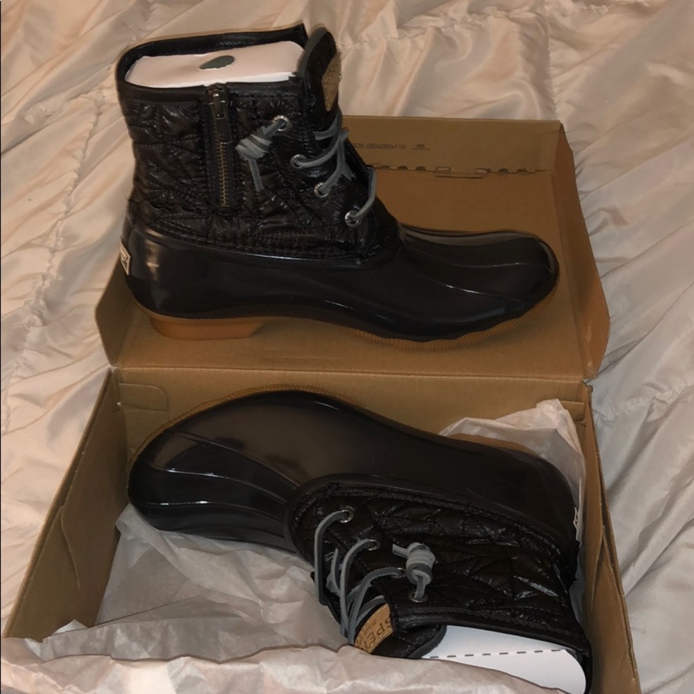 Sperry Duck Boot Rubber Saltwater Nylon Grey